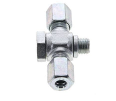 6L & M10x1 Zink plated Steel Tee Swivel Joint Cutting Fitting with Male Threads 315 bar ISO 8434-1
