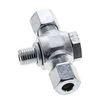 8L & M12x1.5 Zink plated Steel Tee Swivel Joint Cutting Fitting with Male Threads 315 bar ISO 8434-1