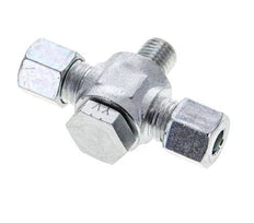 8L & M12x1.5 Zink plated Steel Tee Swivel Joint Cutting Fitting with Male Threads 315 bar ISO 8434-1