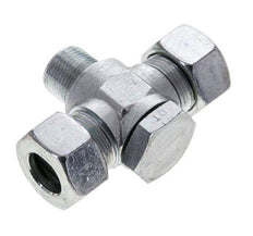 18L & M22x1.5 Zink plated Steel Tee Swivel Joint Cutting Fitting with Male Threads 315 bar ISO 8434-1