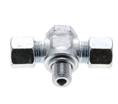 10L & G1/4'' Zink plated Steel Tee Swivel Joint Cutting Fitting with Male Threads 315 bar ISO 8434-1