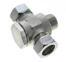 28L & G1'' Zink plated Steel Tee Swivel Joint Cutting Fitting with Male Threads 160 bar ISO 8434-1