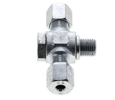 6S & G1/4'' Zink plated Steel Tee Swivel Joint Cutting Fitting with Male Threads 400 bar ISO 8434-1