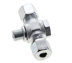 8S & G1/4'' Zink plated Steel Tee Swivel Joint Cutting Fitting with Male Threads 400 bar ISO 8434-1