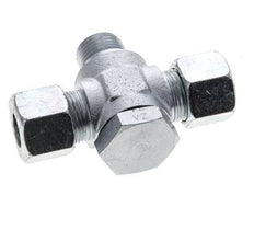 14S & G1/2'' Zink plated Steel Tee Swivel Joint Cutting Fitting with Male Threads 400 bar ISO 8434-1