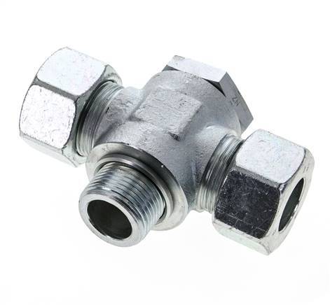 25S & G1'' Zink plated Steel Tee Swivel Joint Cutting Fitting with Male Threads 250 bar ISO 8434-1