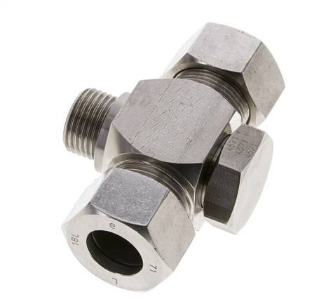 18L & G1/2'' Stainless Steel Tee Swivel Joint Cutting Fitting with Male Threads 315 bar ISO 8434-1