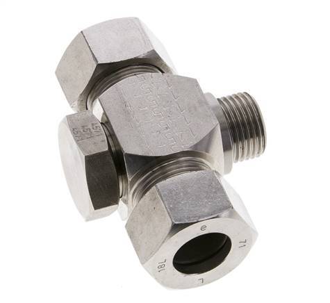 18L & G1/2'' Stainless Steel Tee Swivel Joint Cutting Fitting with Male Threads 315 bar ISO 8434-1