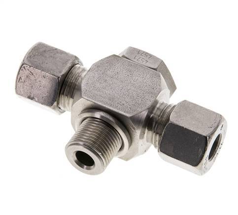 10S & G3/8'' Stainless Steel Tee Swivel Joint Cutting Fitting with Male Threads 400 bar ISO 8434-1