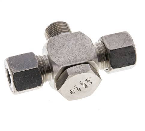 10S & G3/8'' Stainless Steel Tee Swivel Joint Cutting Fitting with Male Threads 400 bar ISO 8434-1