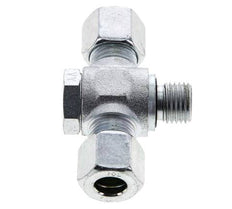 10L & M14x1.5 Zink plated Steel Tee Swivel Joint Cutting Fitting with Male Threads 315 bar NBR ISO 8434-1