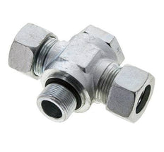 22L & M26x1.5 Zink plated Steel Tee Swivel Joint Cutting Fitting with Male Threads 160 bar NBR ISO 8434-1