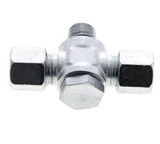 8S & M14x1.5 Zink plated Steel Tee Swivel Joint Cutting Fitting with Male Threads 400 bar NBR ISO 8434-1