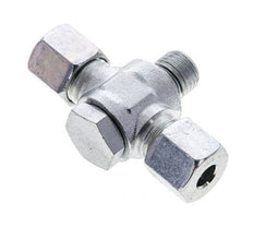 8S & M14x1.5 Zink plated Steel Tee Swivel Joint Cutting Fitting with Male Threads 400 bar NBR ISO 8434-1