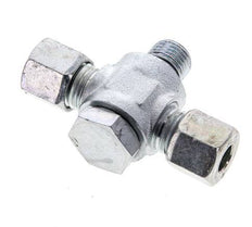 8L & G1/4'' Zink plated Steel Tee Swivel Joint Cutting Fitting with Male Threads 315 bar NBR ISO 8434-1