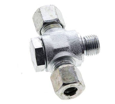 8L & G1/4'' Zink plated Steel Tee Swivel Joint Cutting Fitting with Male Threads 315 bar NBR ISO 8434-1