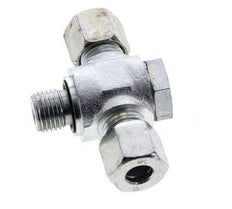 8L & G1/4'' Zink plated Steel Tee Swivel Joint Cutting Fitting with Male Threads 315 bar NBR ISO 8434-1
