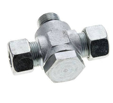 15L & G1/2'' Zink plated Steel Tee Swivel Joint Cutting Fitting with Male Threads 315 bar NBR ISO 8434-1