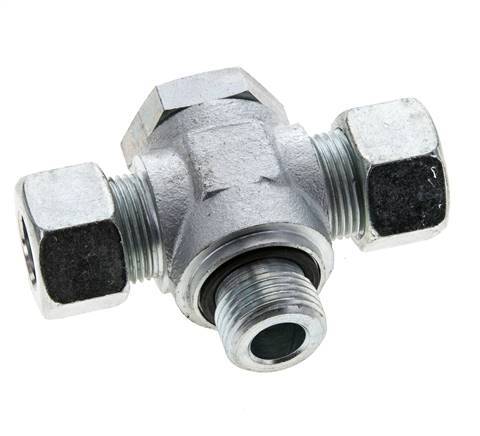 15L & G1/2'' Zink plated Steel Tee Swivel Joint Cutting Fitting with Male Threads 315 bar NBR ISO 8434-1