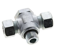 15L & G1/2'' Zink plated Steel Tee Swivel Joint Cutting Fitting with Male Threads 315 bar NBR ISO 8434-1