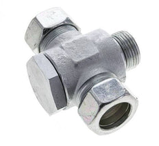 28L & G1'' Zink plated Steel Tee Swivel Joint Cutting Fitting with Male Threads 160 bar NBR ISO 8434-1