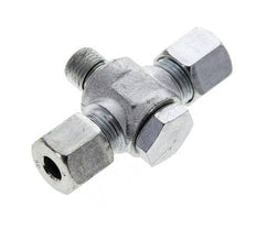 8S & G1/4'' Zink plated Steel Tee Swivel Joint Cutting Fitting with Male Threads 400 bar NBR ISO 8434-1