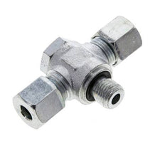 8S & G1/4'' Zink plated Steel Tee Swivel Joint Cutting Fitting with Male Threads 400 bar NBR ISO 8434-1