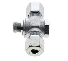 8S & G1/4'' Zink plated Steel Tee Swivel Joint Cutting Fitting with Male Threads 400 bar NBR ISO 8434-1