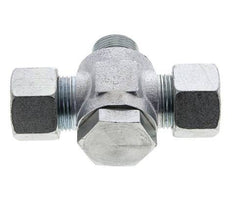 20S & G3/4'' Zink plated Steel Tee Swivel Joint Cutting Fitting with Male Threads 400 bar NBR ISO 8434-1