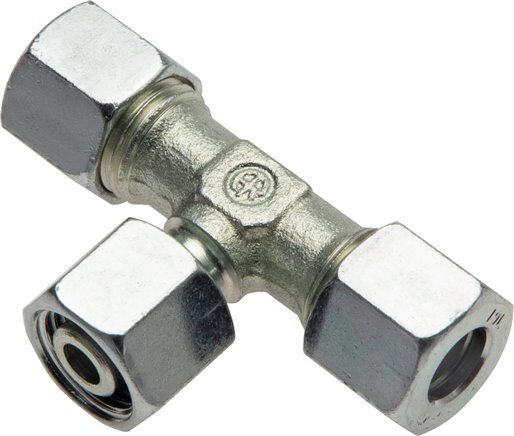 12S Zink plated Steel T-Shape Tee Cutting Fitting with Swivel 630 bar Adjustable ISO 8434-1