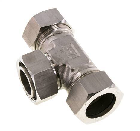 35L Stainless Steel T-Shape Tee Cutting Fitting with Swivel 160 bar Adjustable ISO 8434-1