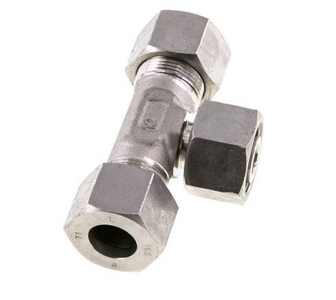 16S Stainless Steel T-Shape Tee Cutting Fitting with Swivel 400 bar Adjustable ISO 8434-1