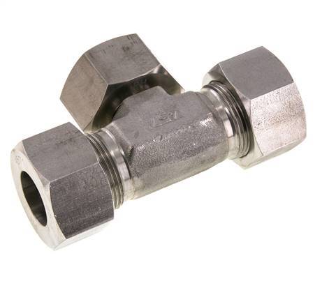 25S Stainless Steel T-Shape Tee Cutting Fitting with Swivel 400 bar Adjustable ISO 8434-1