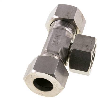 25S Stainless Steel T-Shape Tee Cutting Fitting with Swivel 400 bar Adjustable ISO 8434-1