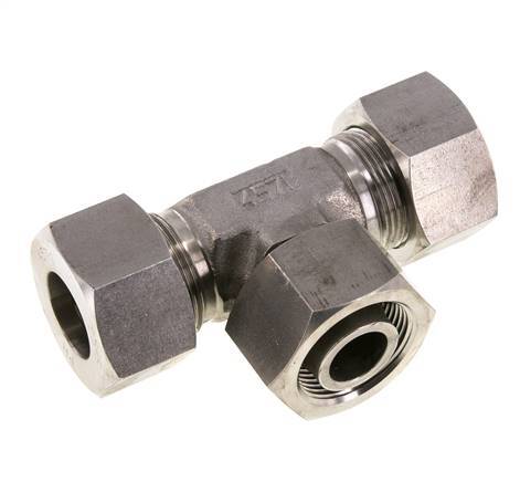 25S Stainless Steel T-Shape Tee Cutting Fitting with Swivel 400 bar Adjustable ISO 8434-1