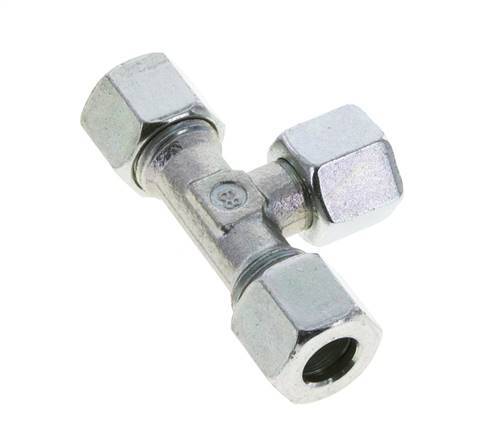 10L Zink plated Steel T-Shape Tee Cutting Fitting with Swivel 315 bar NBR Adjustable ISO 8434-1