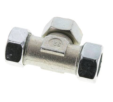 28L Zink plated Steel T-Shape Tee Cutting Fitting with Swivel 160 bar NBR Adjustable ISO 8434-1