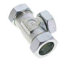 42L Zink plated Steel T-Shape Tee Cutting Fitting with Swivel 160 bar NBR Adjustable ISO 8434-1