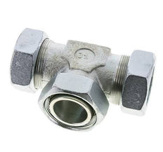 42L Zink plated Steel T-Shape Tee Cutting Fitting with Swivel 160 bar NBR Adjustable ISO 8434-1