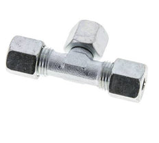 8S Zink plated Steel T-Shape Tee Cutting Fitting with Swivel 630 bar NBR Adjustable ISO 8434-1