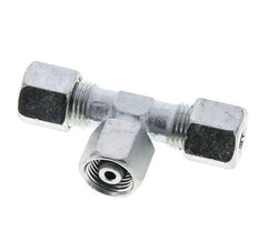 8S Zink plated Steel T-Shape Tee Cutting Fitting with Swivel 630 bar NBR Adjustable ISO 8434-1