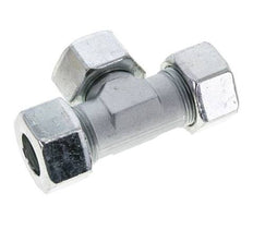 25S Zink plated Steel T-Shape Tee Cutting Fitting with Swivel 400 bar NBR Adjustable ISO 8434-1