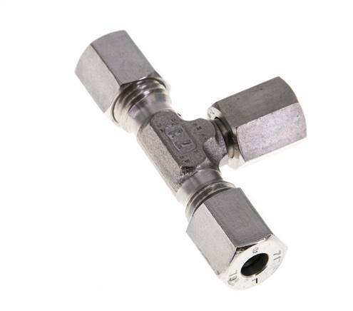 6L Stainless Steel T-Shape Tee Cutting Fitting with Swivel 315 bar FKM Adjustable ISO 8434-1