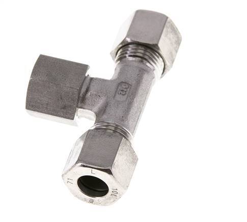 10L Stainless Steel T-Shape Tee Cutting Fitting with Swivel 315 bar FKM Adjustable ISO 8434-1