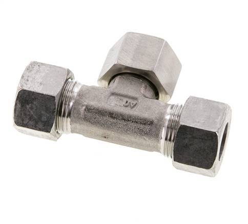 15L Stainless Steel T-Shape Tee Cutting Fitting with Swivel 315 bar FKM Adjustable ISO 8434-1