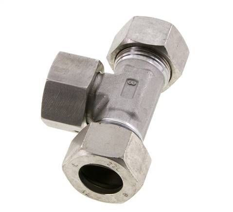 22L Stainless Steel T-Shape Tee Cutting Fitting with Swivel 160 bar FKM Adjustable ISO 8434-1