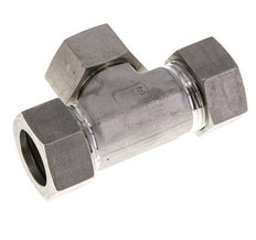 28L Stainless Steel T-Shape Tee Cutting Fitting with Swivel 160 bar FKM Adjustable ISO 8434-1