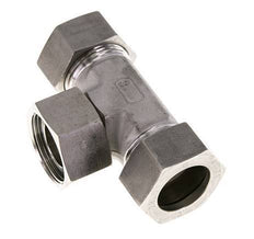 28L Stainless Steel T-Shape Tee Cutting Fitting with Swivel 160 bar FKM Adjustable ISO 8434-1