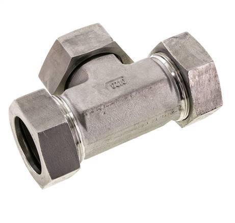 42L Stainless Steel T-Shape Tee Cutting Fitting with Swivel 160 bar FKM Adjustable ISO 8434-1