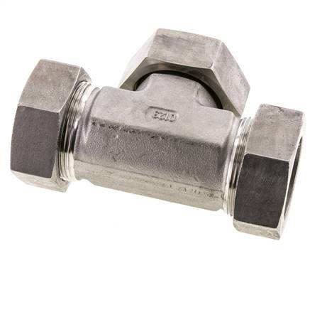 42L Stainless Steel T-Shape Tee Cutting Fitting with Swivel 160 bar FKM Adjustable ISO 8434-1